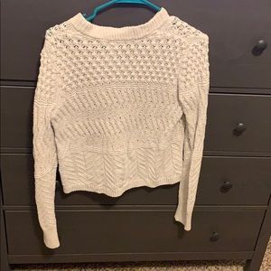 White knitted sweater